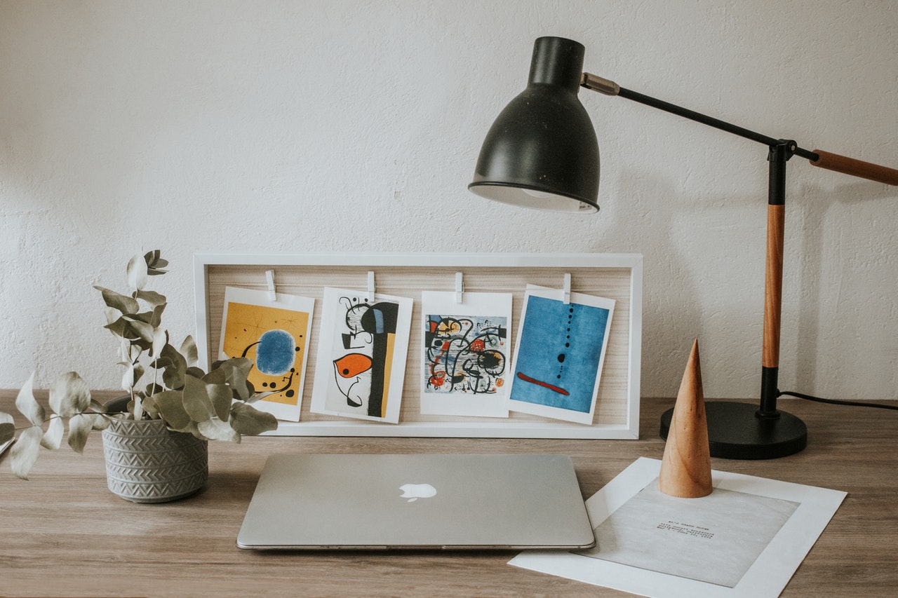 Laptop and desk for working in insurance