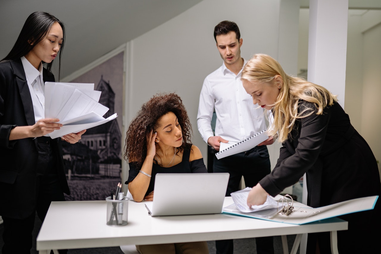 Employee at insurance agency bombarded with stress at work