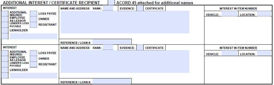 Acord 127 Additional Interest