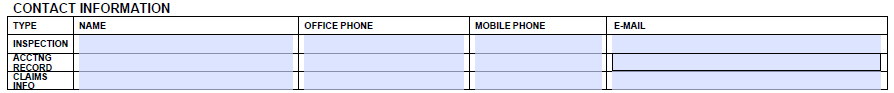 Acord 130 Contact Information