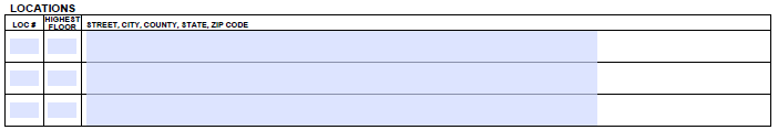 Acord 130 Location Information