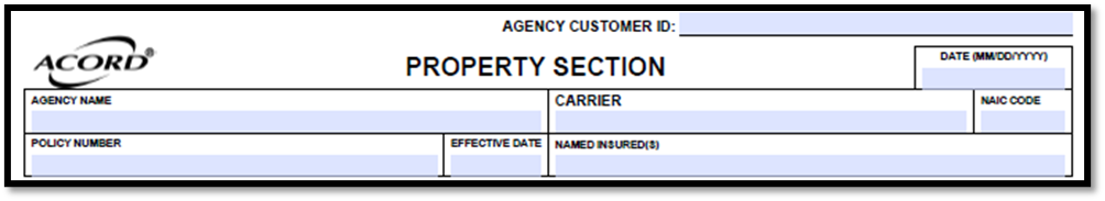 Acord 140 Agency and Insured Information