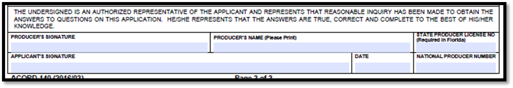 Acord 140 Signatures