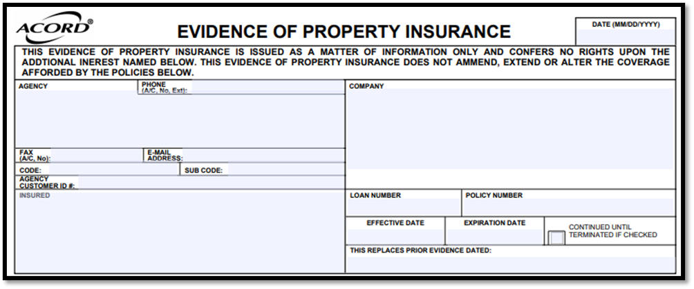 Acord 27 Agency and Insured Information