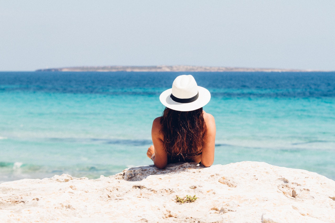 Woman on vacation at the beach