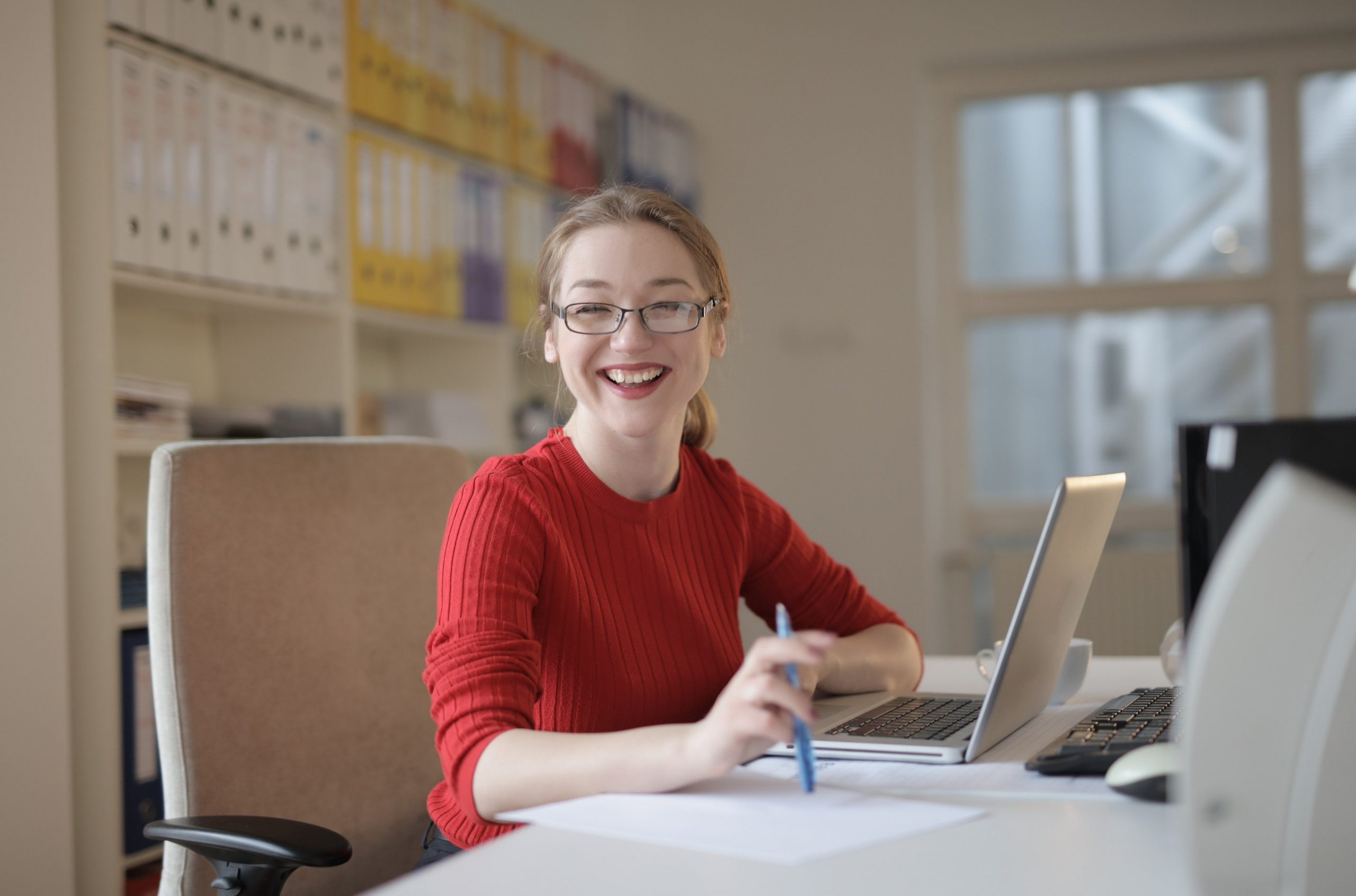 Smiling Female Customer Service Rep