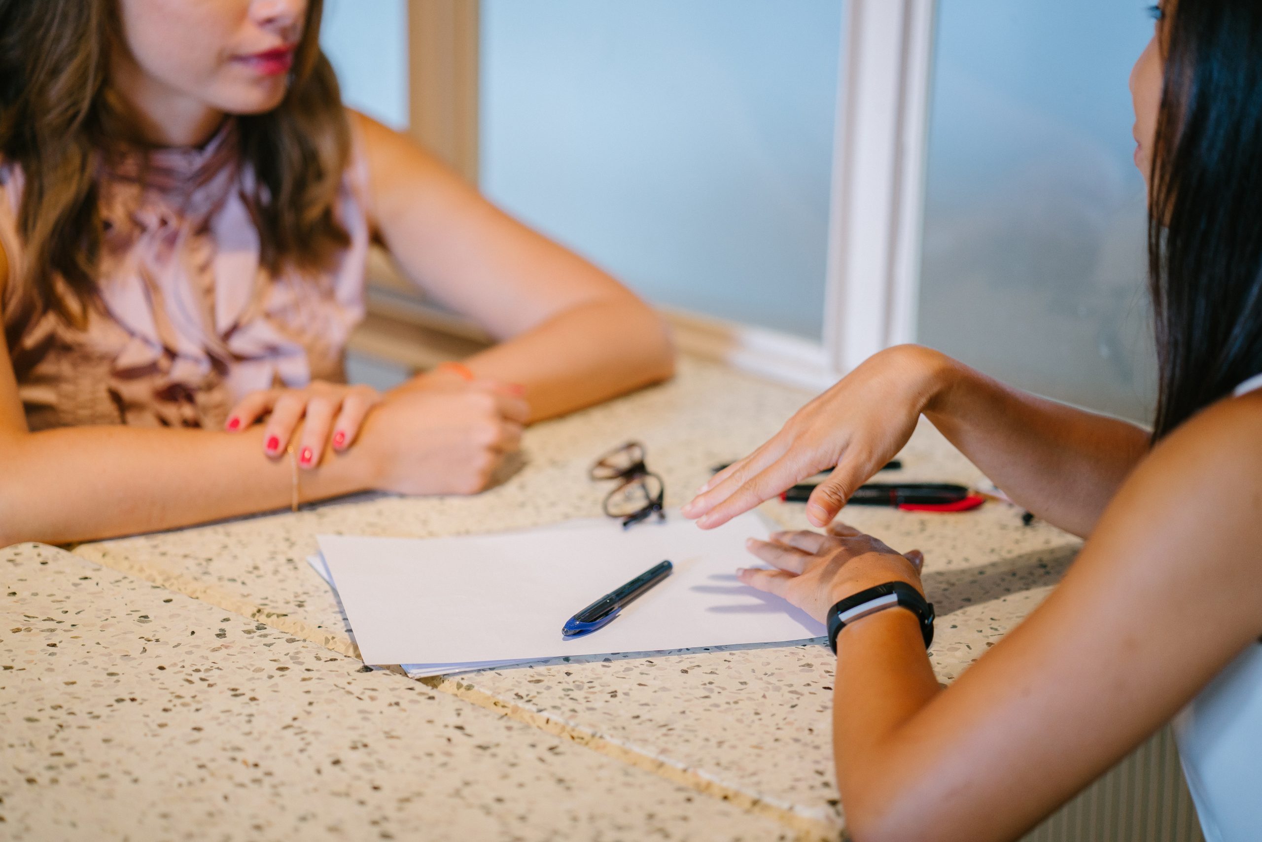 Employees taking a personality assessment